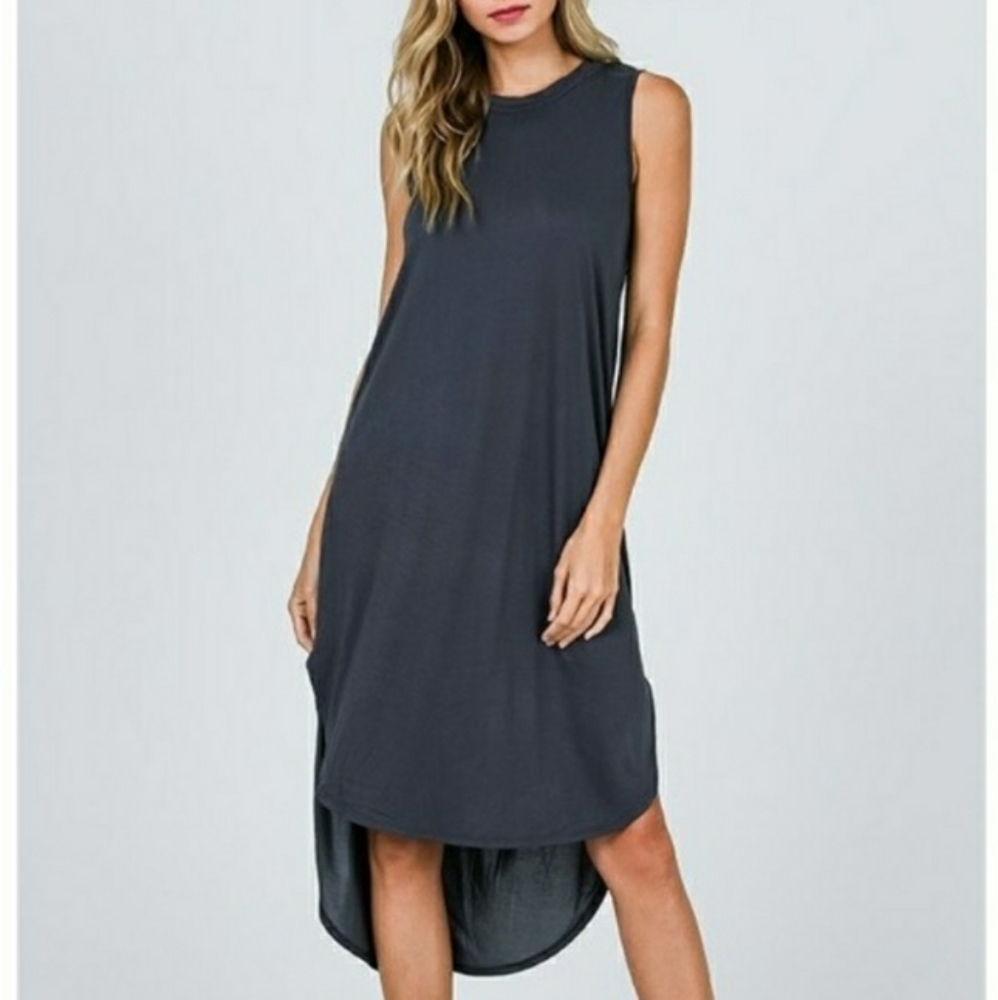 Chargray Round Neck and Hem Sleeveless Dress - Picture 1 of 3